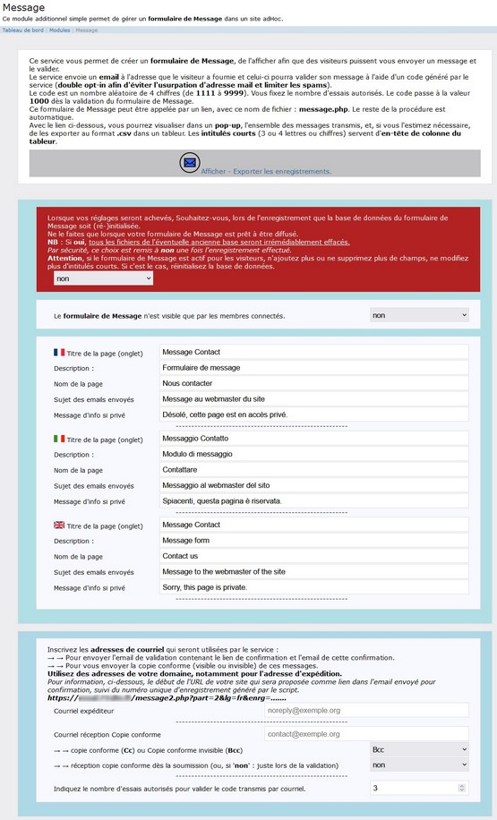 ModuleMessage partie générale